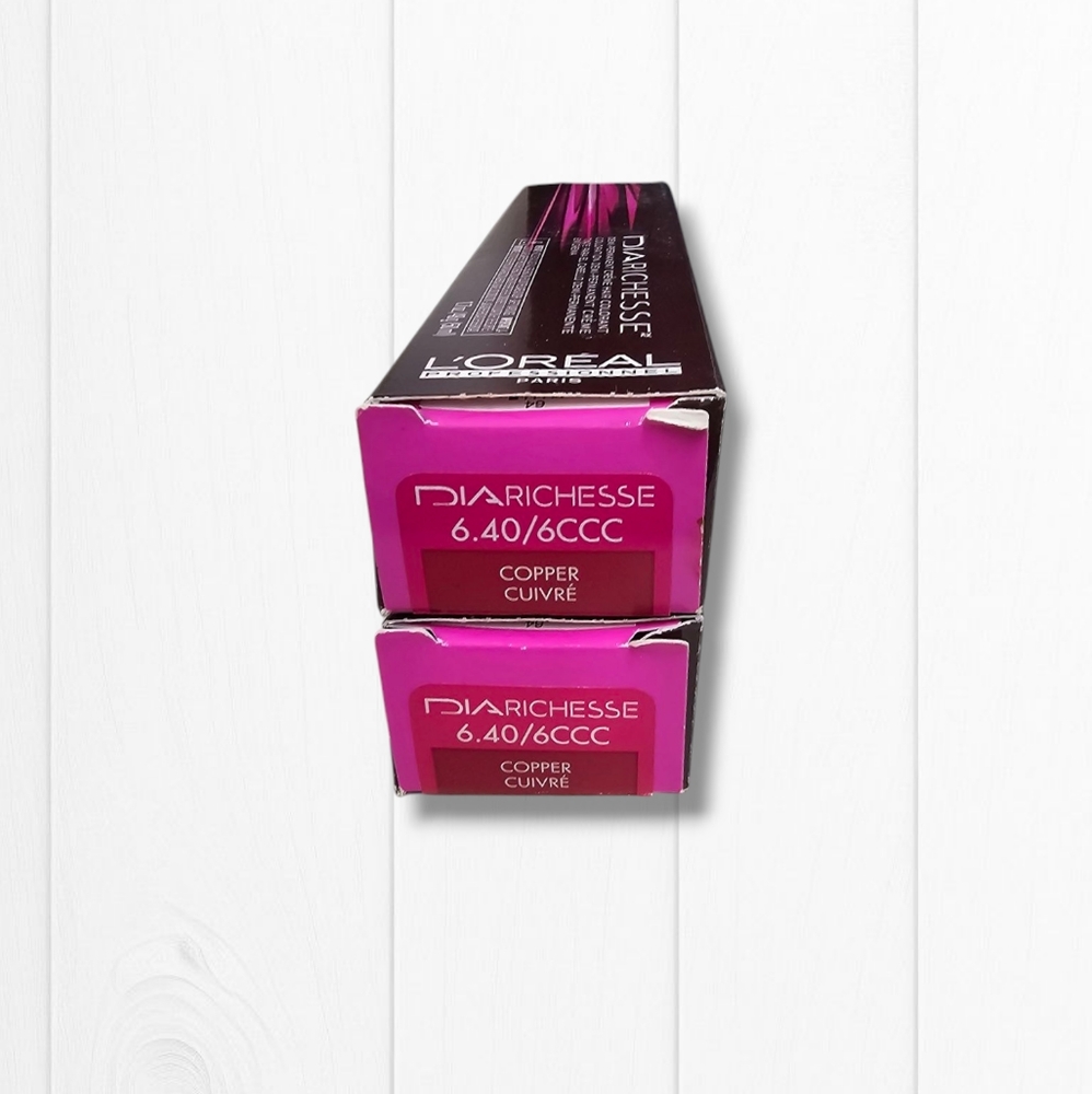 New ❤️ L'Oreal Professionnel DIARichesse 2 Tubes Ammonia-Free 6.40/6CCC Copper